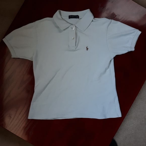 light blue womens polo shirt